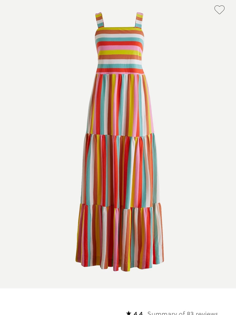 J. Crew Multicolor Rainbow Striped Maxi Sundress Size XS